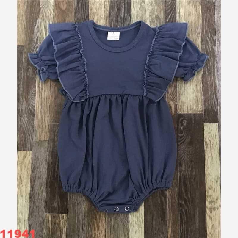 Navy Ruffle Romper
