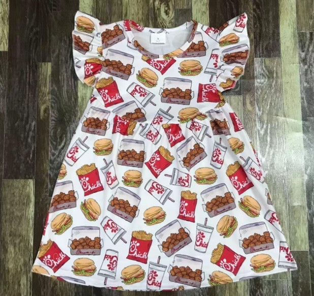 Chicken Nuggets Dress Rainbows & Ruffles Boutique Chicken Nuggets Dress Rainbows & Ruffles Boutique