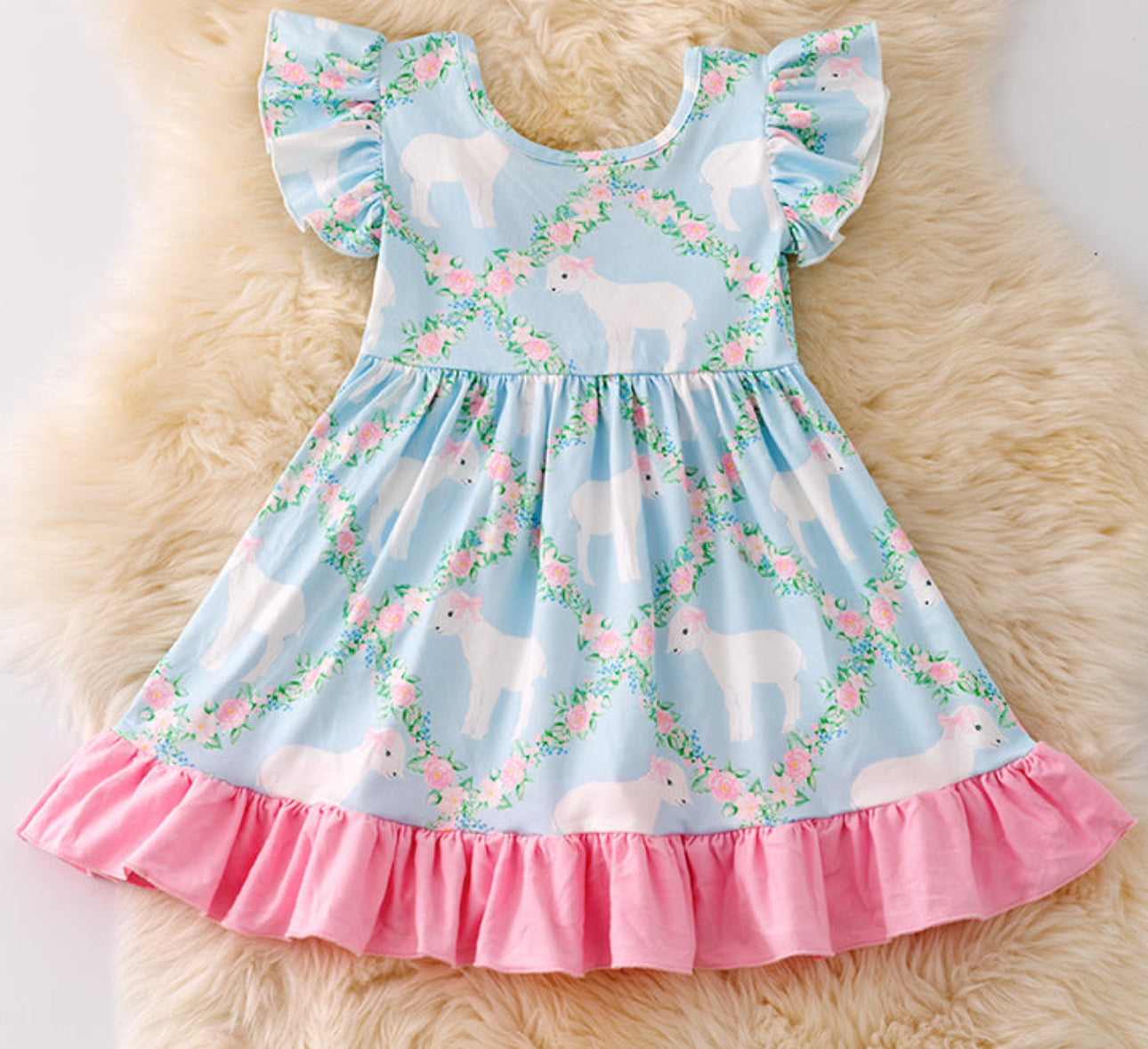 Lamb Bow Back Dress