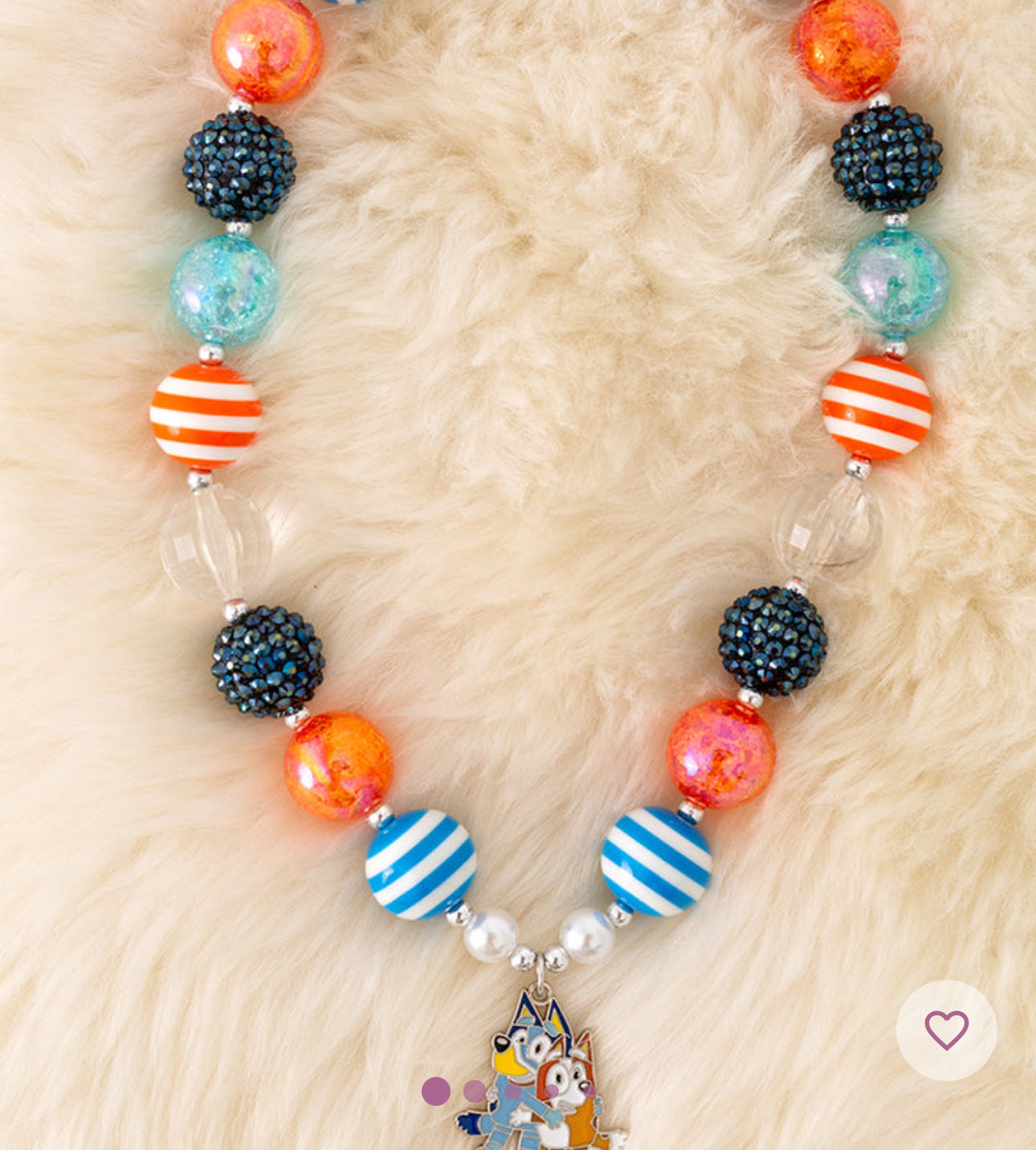 Blue & Orange Dog Necklace