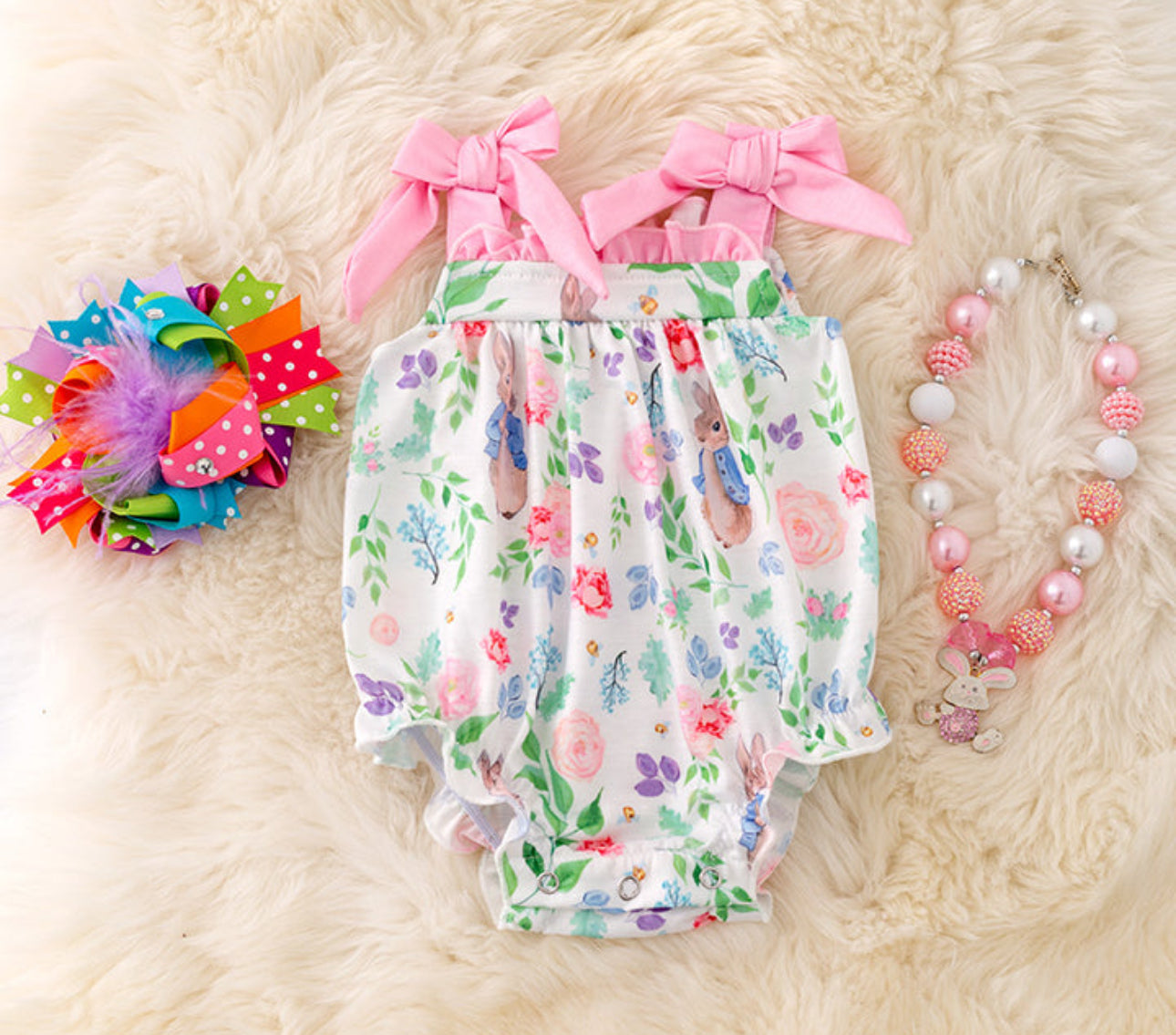 Floral Bunnies Romper
