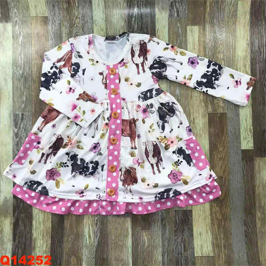 Long Sleeve Cow Dress
