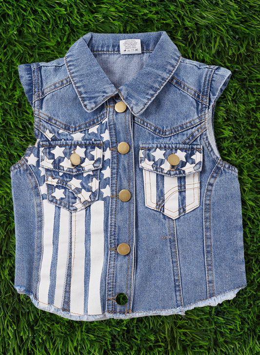 Stars & Stripes Denim Vest