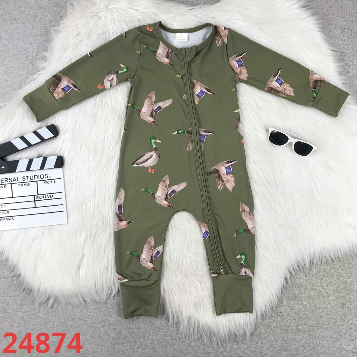 Olive Mallard Romper