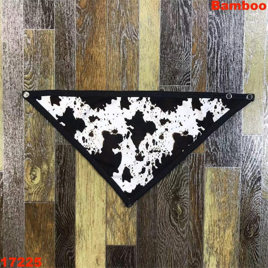 Bamboo Cowprint Bandana Bib